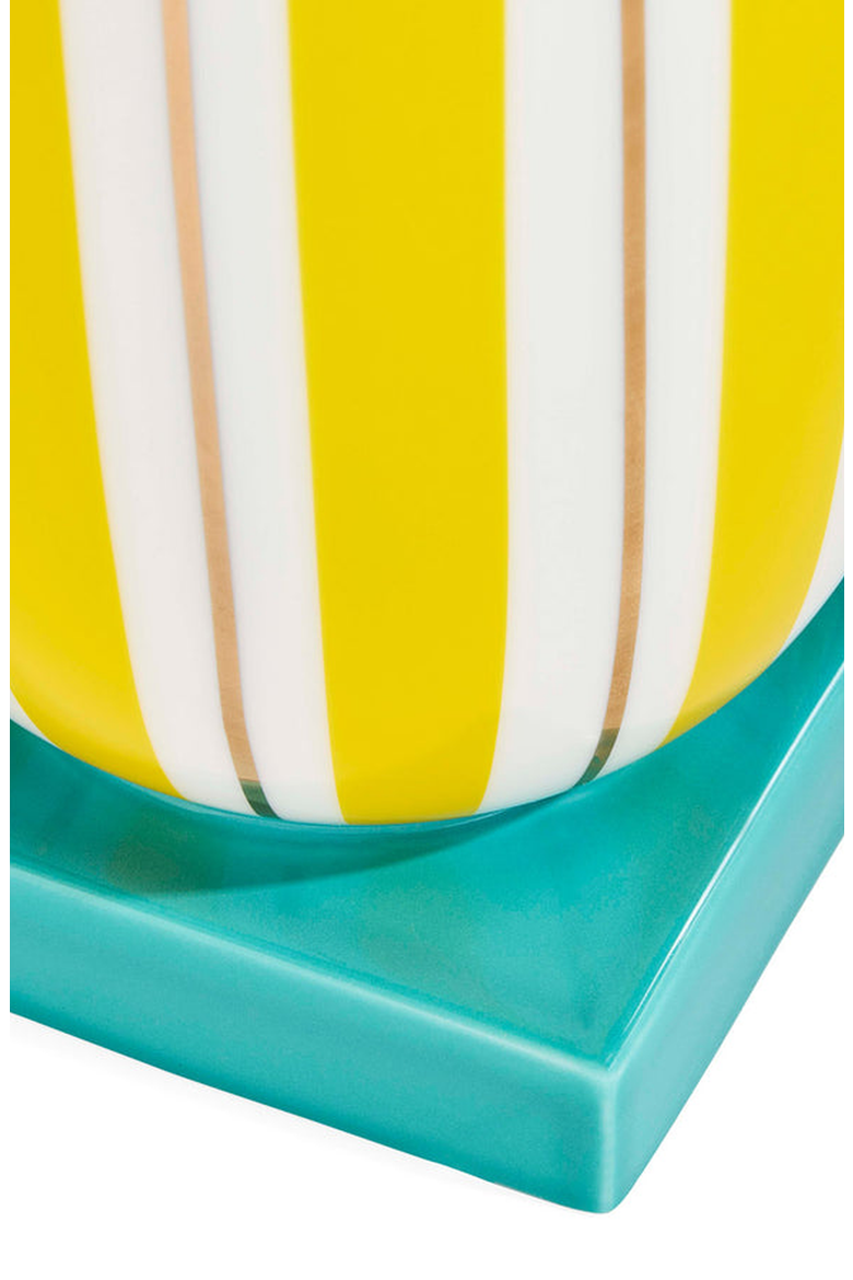 Portofino Flared Vase, Alternate, color, Yellow / White / Teal
