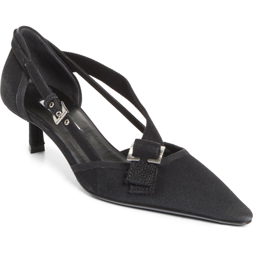 Prada Kitten Heel Pointed Toe Pump In Black