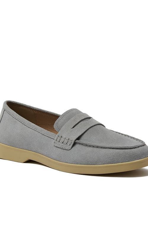 Lands' End Suede Penny Loafers In Soft Slate