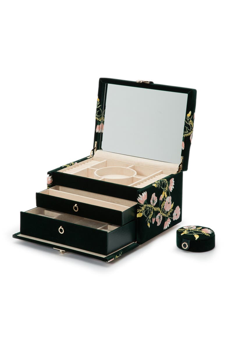 Zoe Medium Jewelry Box, Alternate, color, FOREST GREEN