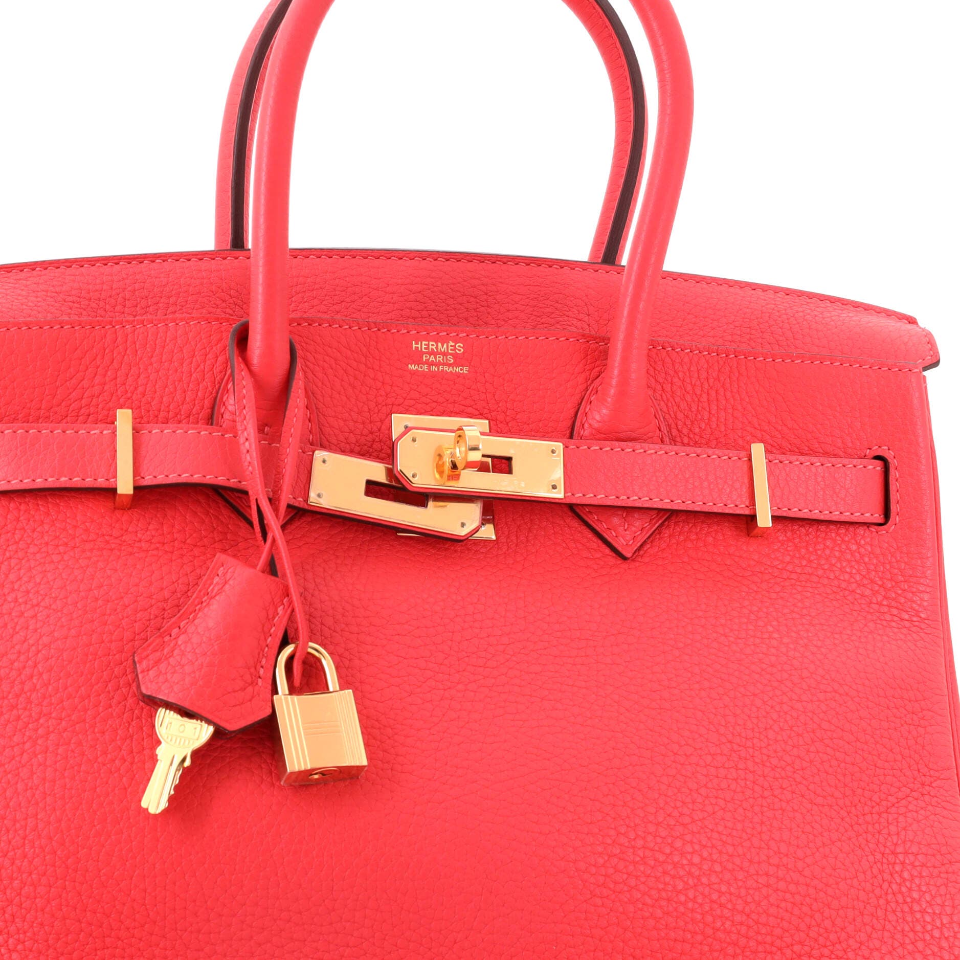 Birkin Handbag Pink Clemence with Gold Hardware 30, Alternate, color, Red