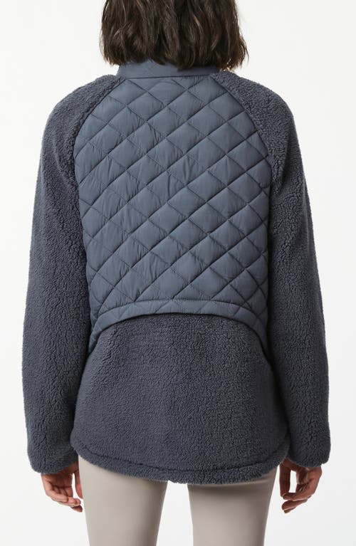 Bernardo Mixed Media Quilted Faux Fur Jacket In Gray
