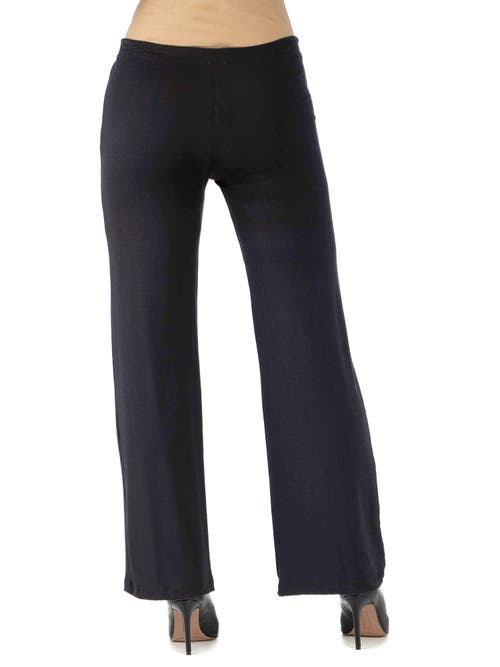 24seven Comfort Apparel Maternity Drawstring Lounge Pants In Black