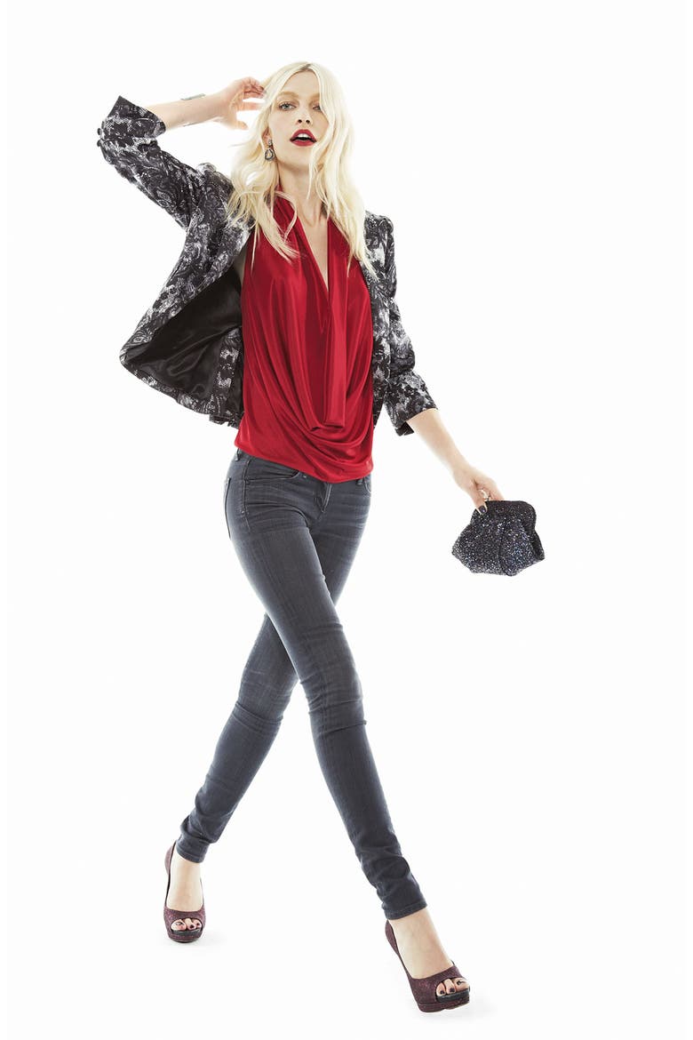 Lace Print Blazer, Alternate, color, BLACK AND LACE