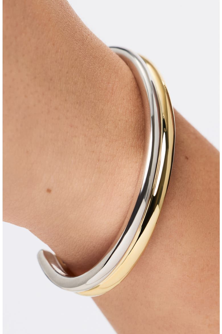 Arlo Double Twist Cuff, Alternate, color, GOLD / SILVER