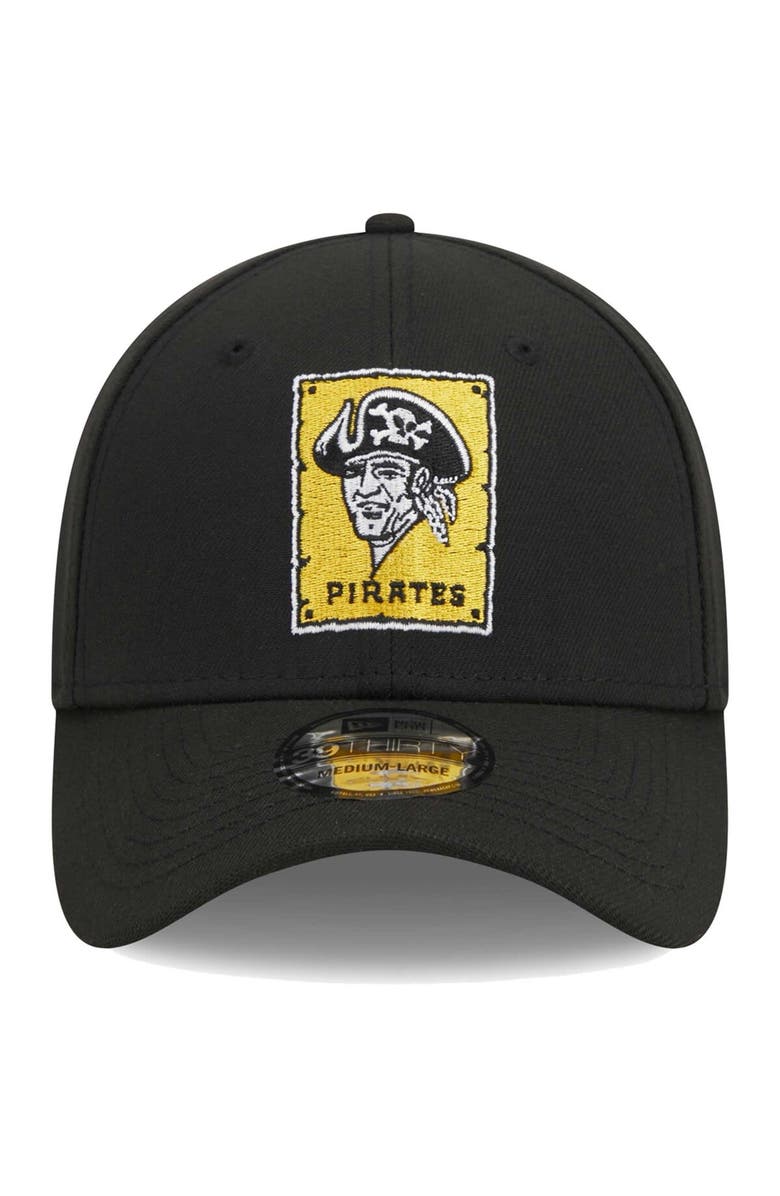 New Era Men's New Era Black Pittsburgh Pirates Logo 39THIRTY Flex Hat, Alternate, color, Black