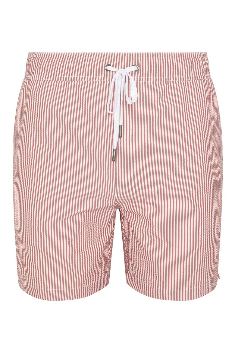 Classic Seersucker Swim Trunks, Alternate, color, CHERRY