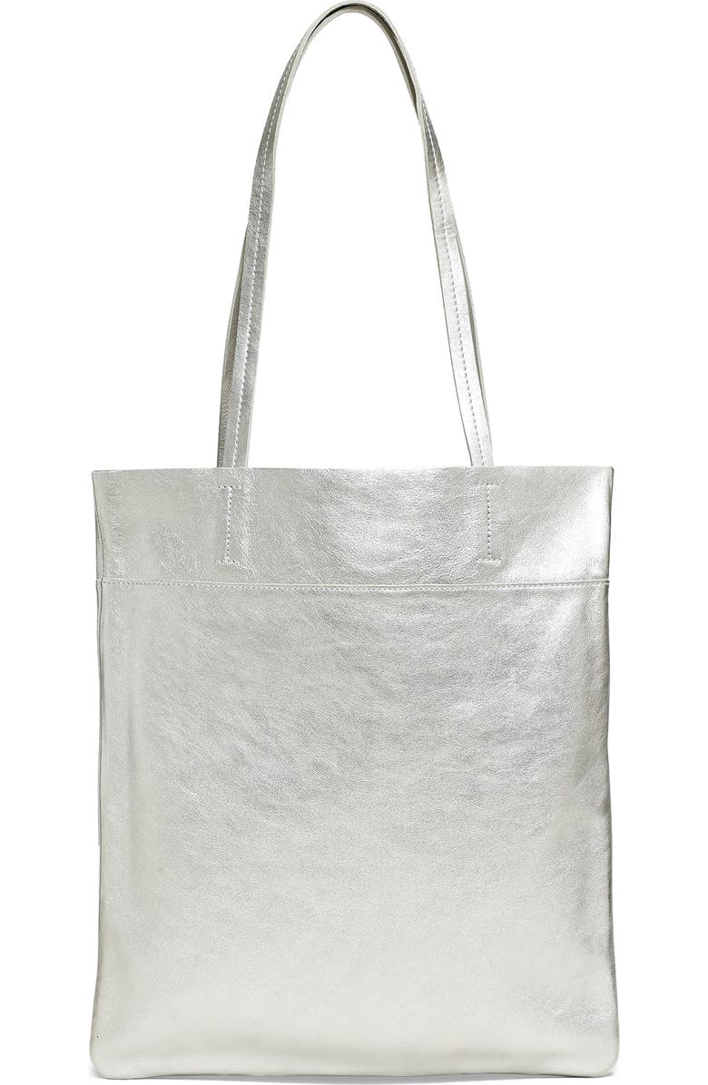 Madewell The Magazine Metallic Leather Tote Bag, Main, color,