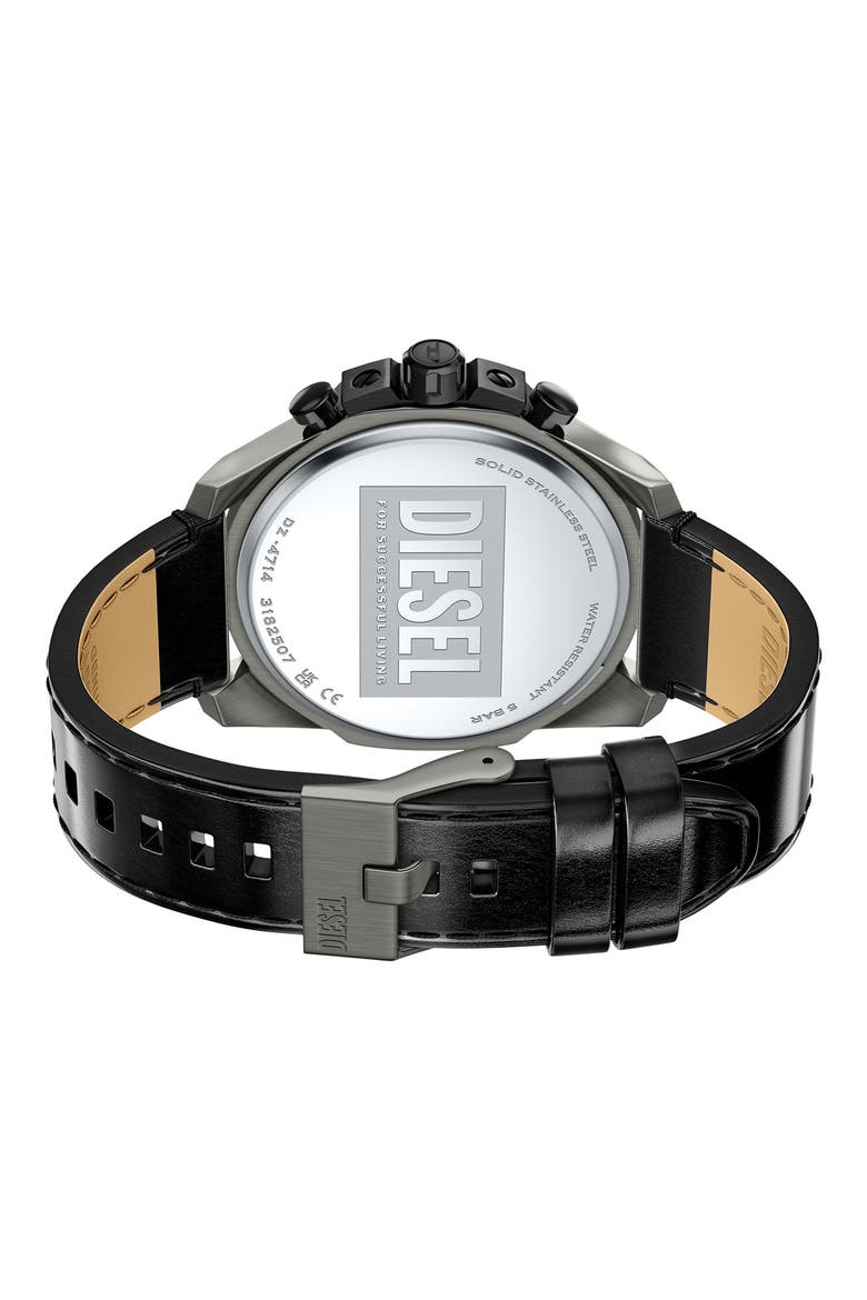 Mega Chief Gunmetal Chronograph Watch, 48mm, Alternate, color, BLACK