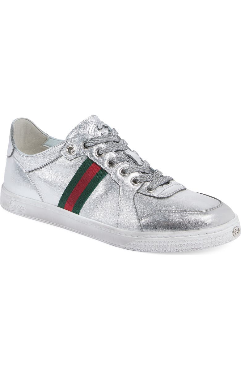 Gucci Coda Low Top Sneaker, Main, color, Silver Metallic