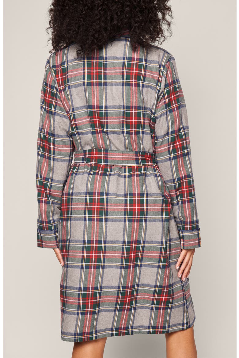 Westminster Tartan Cotton Robe, Alternate, color, GREY