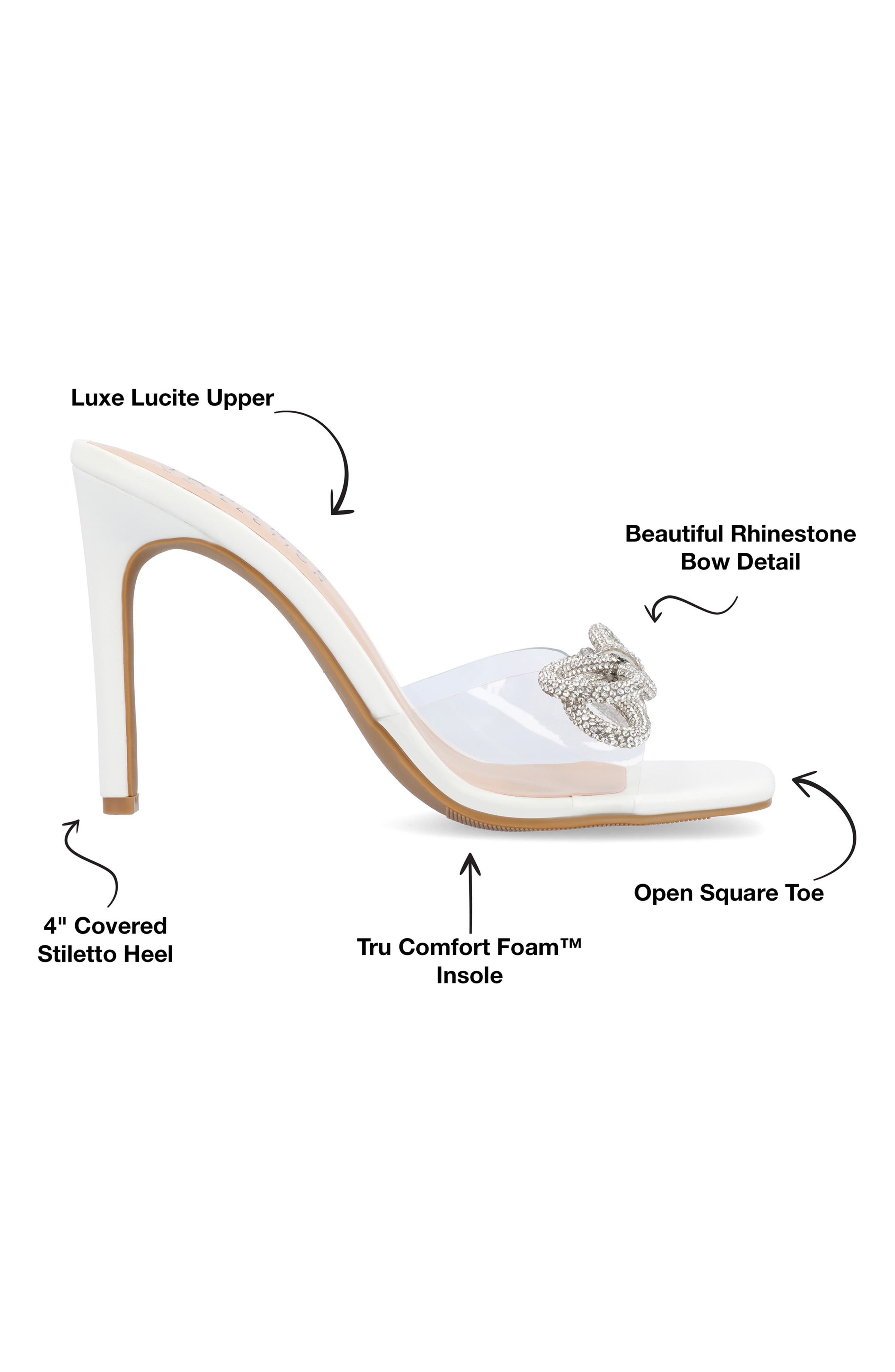 Journee Collection Fenella Embellished Clear Strap Stiletto Sandal, Alternate, color, White