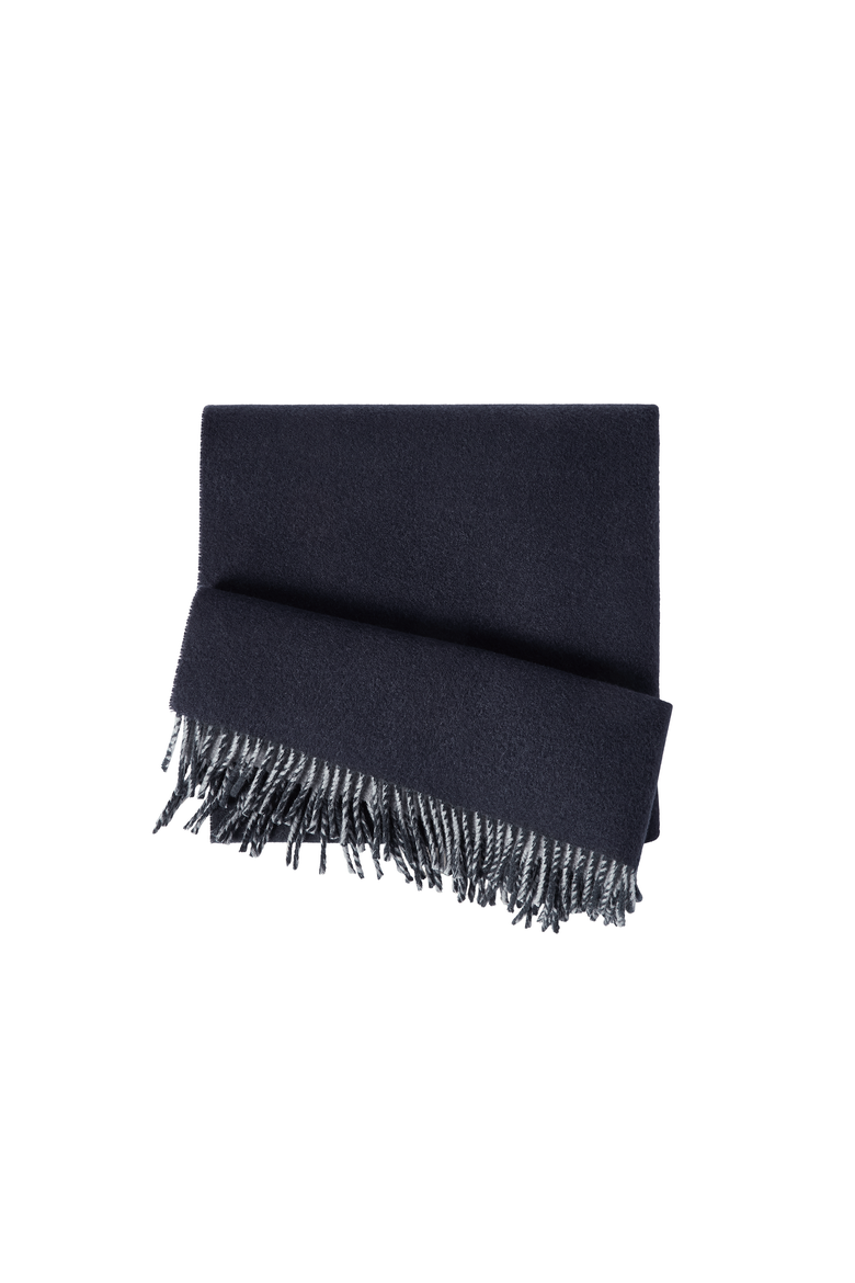 Wool and cashmere knit scarf, Alternate, color, Navy Blue