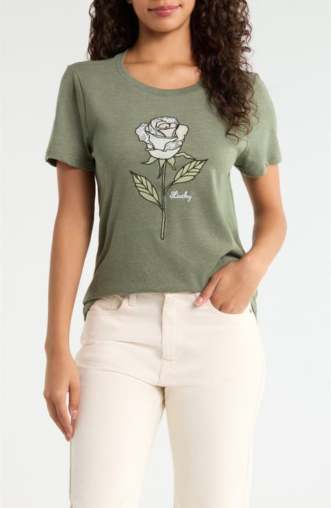 Lace Rose Graphic T-Shirt