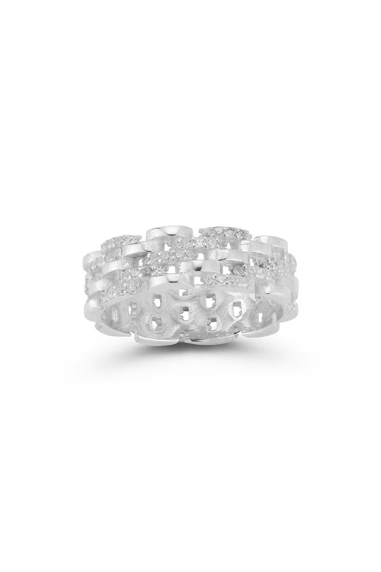 Link Band Ring, Main, color, SILVER