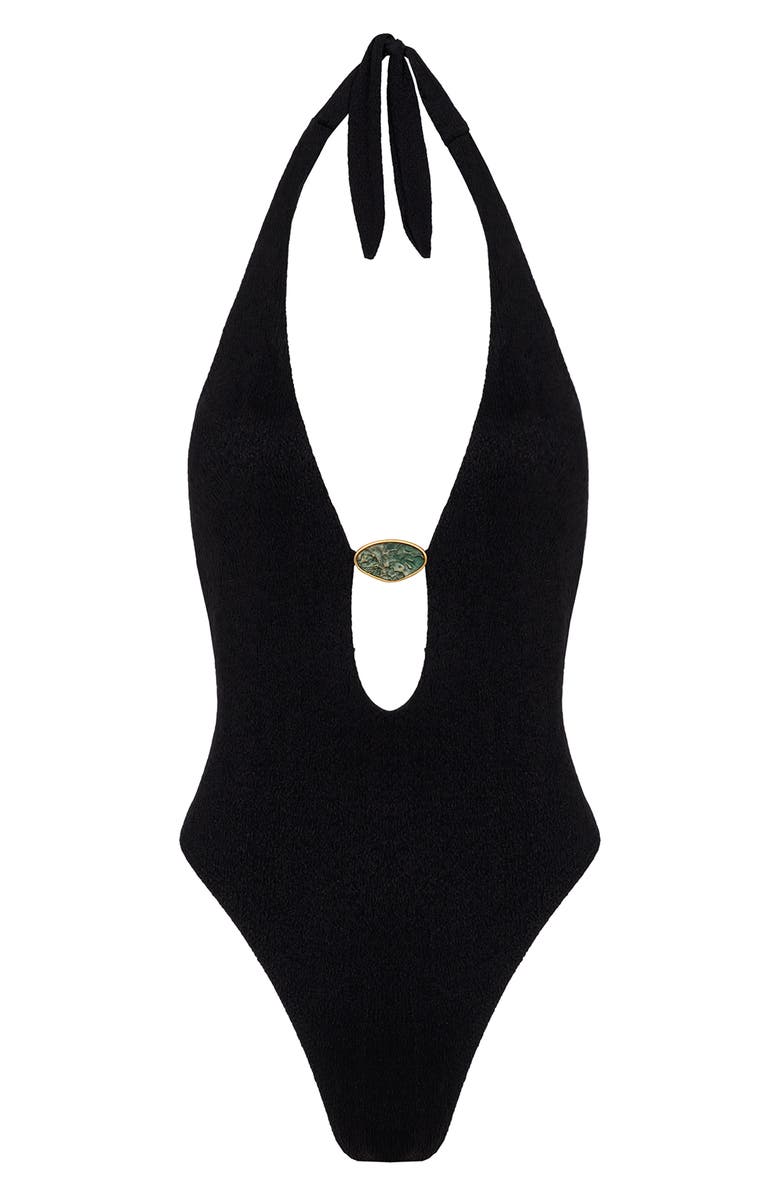 ViX Paula Hermanny Petra Babi One-Piece Swimsuit, Alternate, color, Black