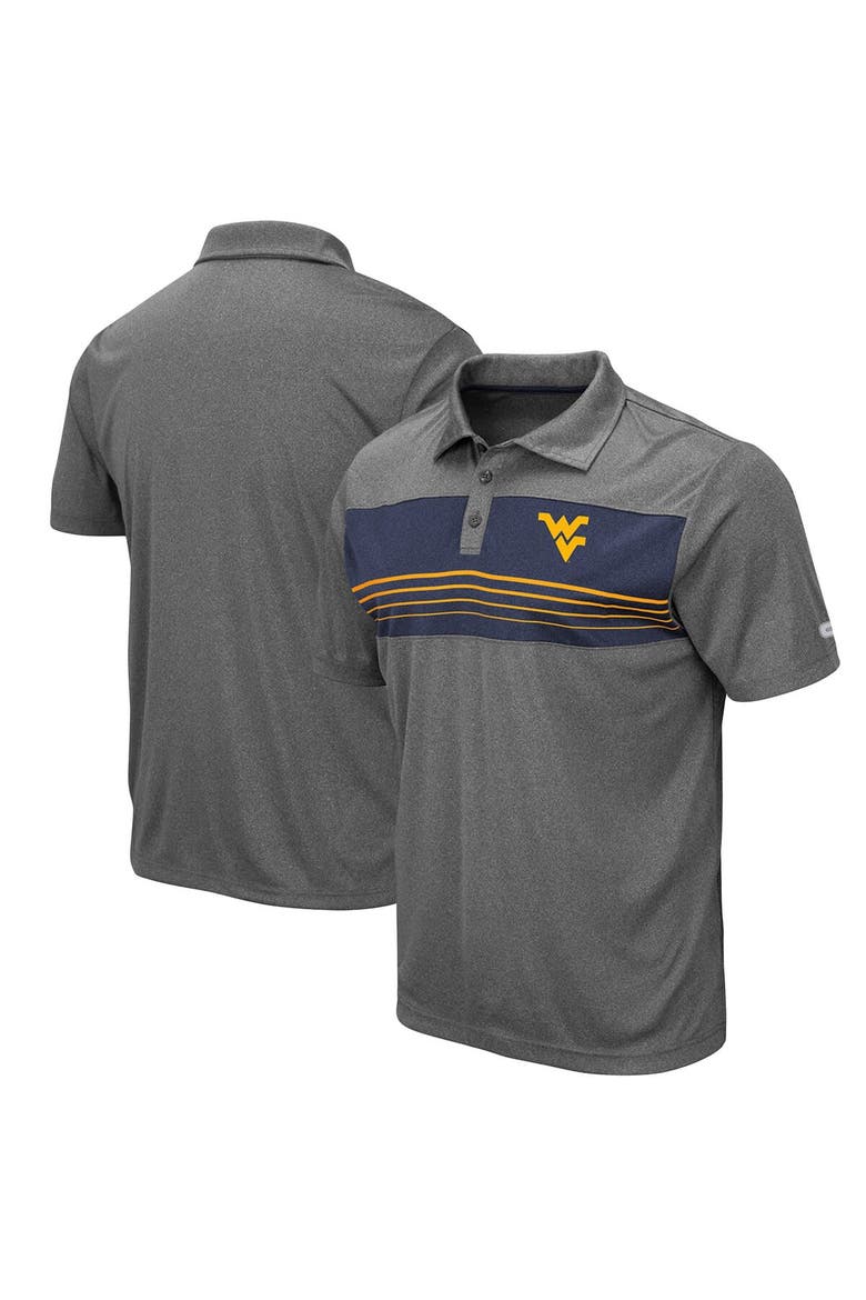 Men's Colosseum Heathered Charcoal West Virginia Mountaineers Smithers Polo, Main, color, Heather Charcoal