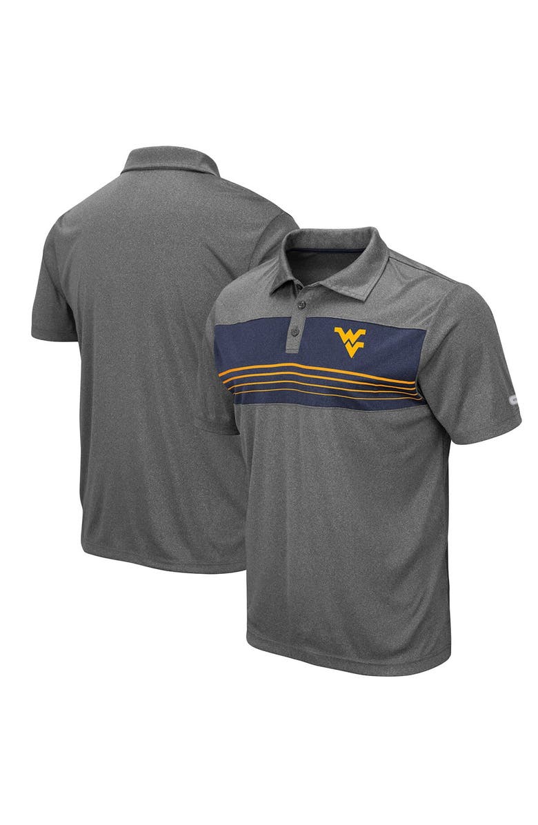 COLOSSEUM Men's Colosseum Heathered Charcoal West Virginia Mountaineers Smithers Polo, Main, color, Heather Charcoal