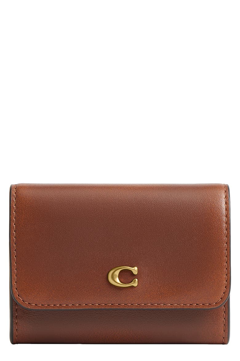 Essential Leather Card Holder, Main, color, BROWN