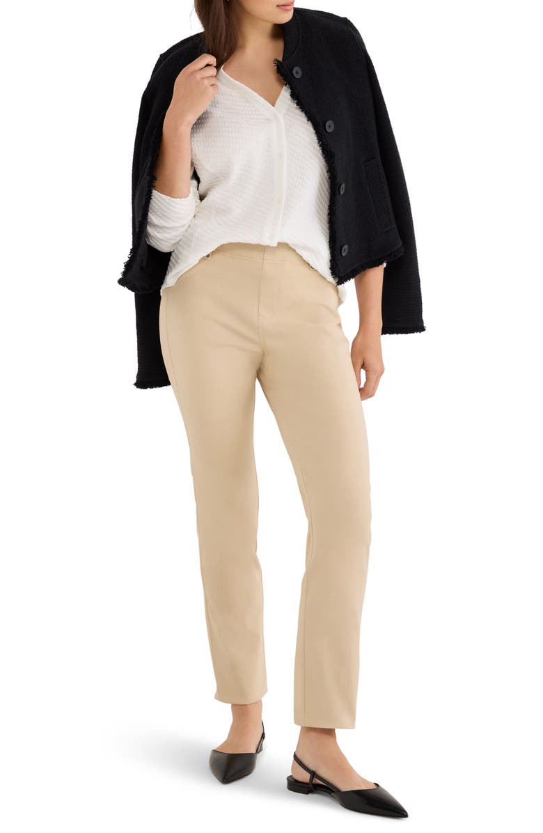 NIC+ZOE Texture Stretch Knit Shirt, Alternate, color, Paper White