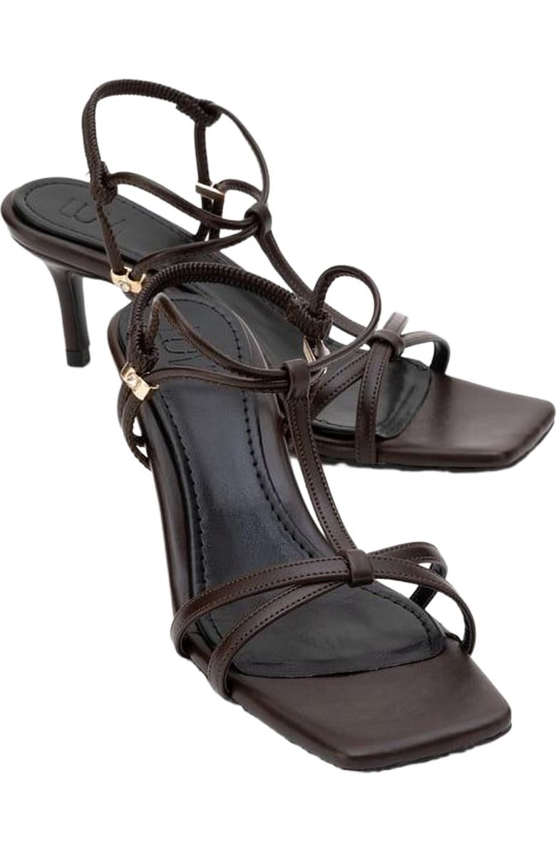 Prologue Shoes Gibson Stiletto Sandal, Main, color, Brown Faux Leather