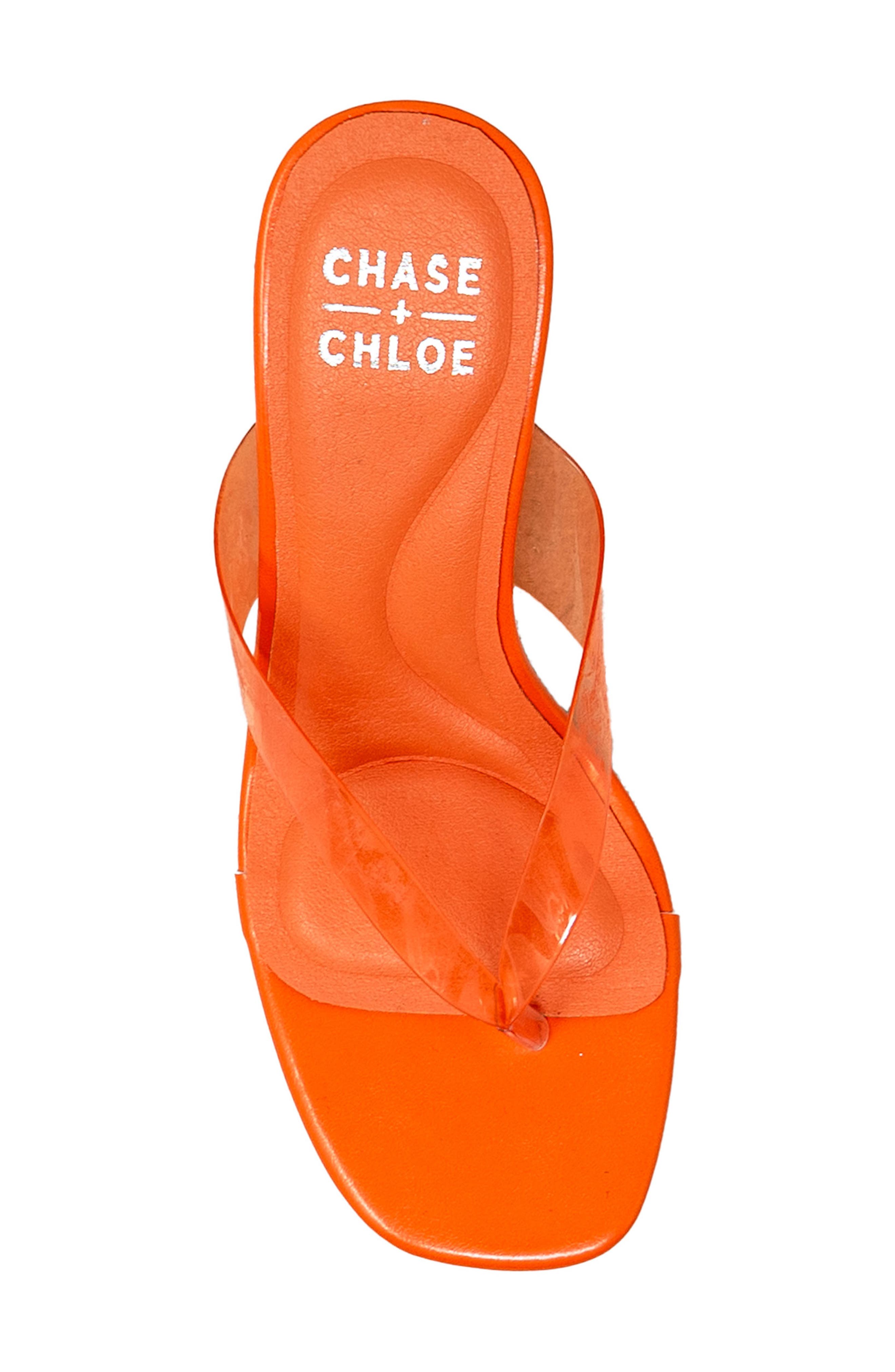 Translucent Strap Block Heel Sandal, Alternate, color, ORANGE