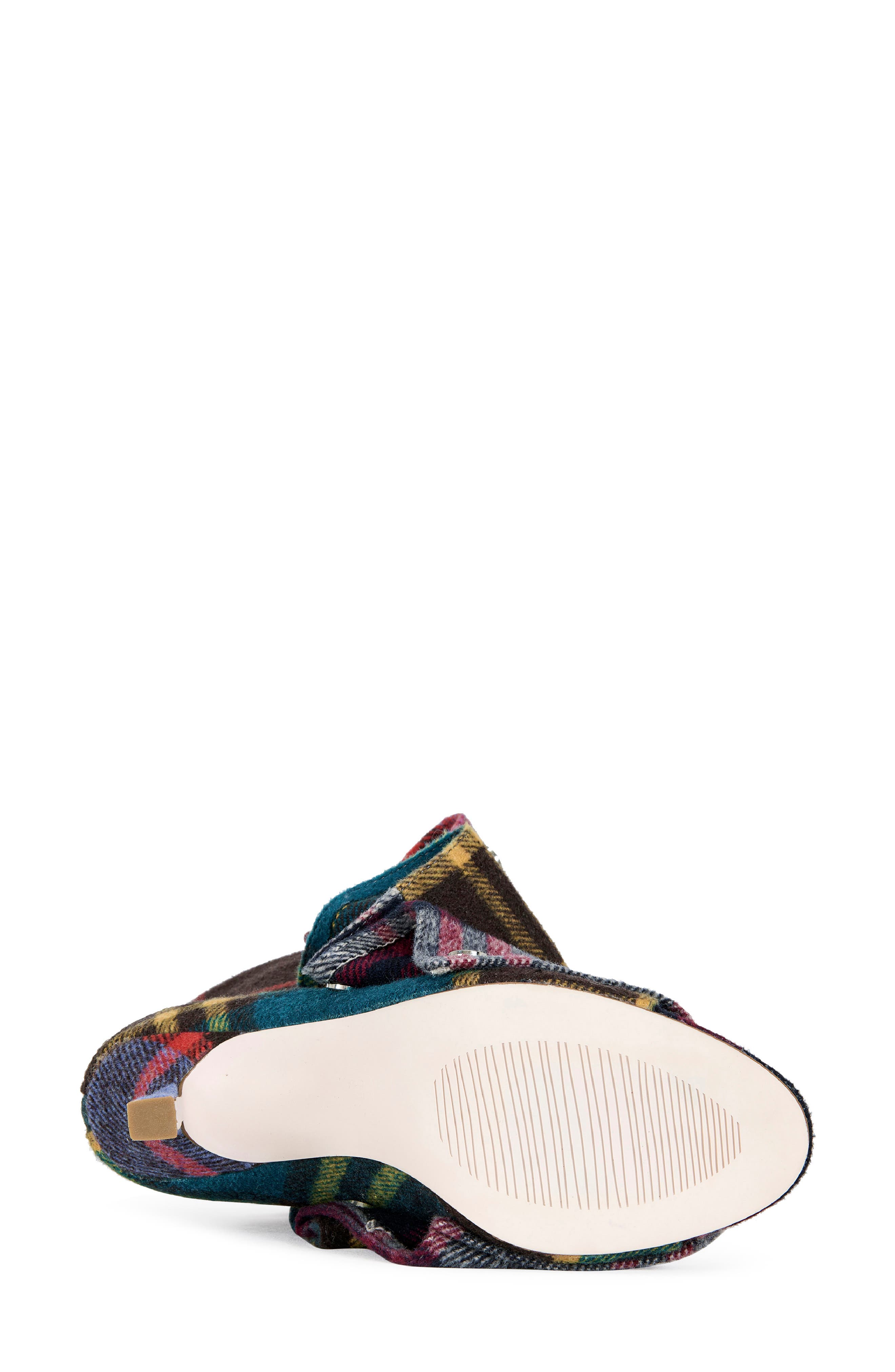 AZALEA WANG Birdsong Ruched Plaid Bootie, Alternate, color, 