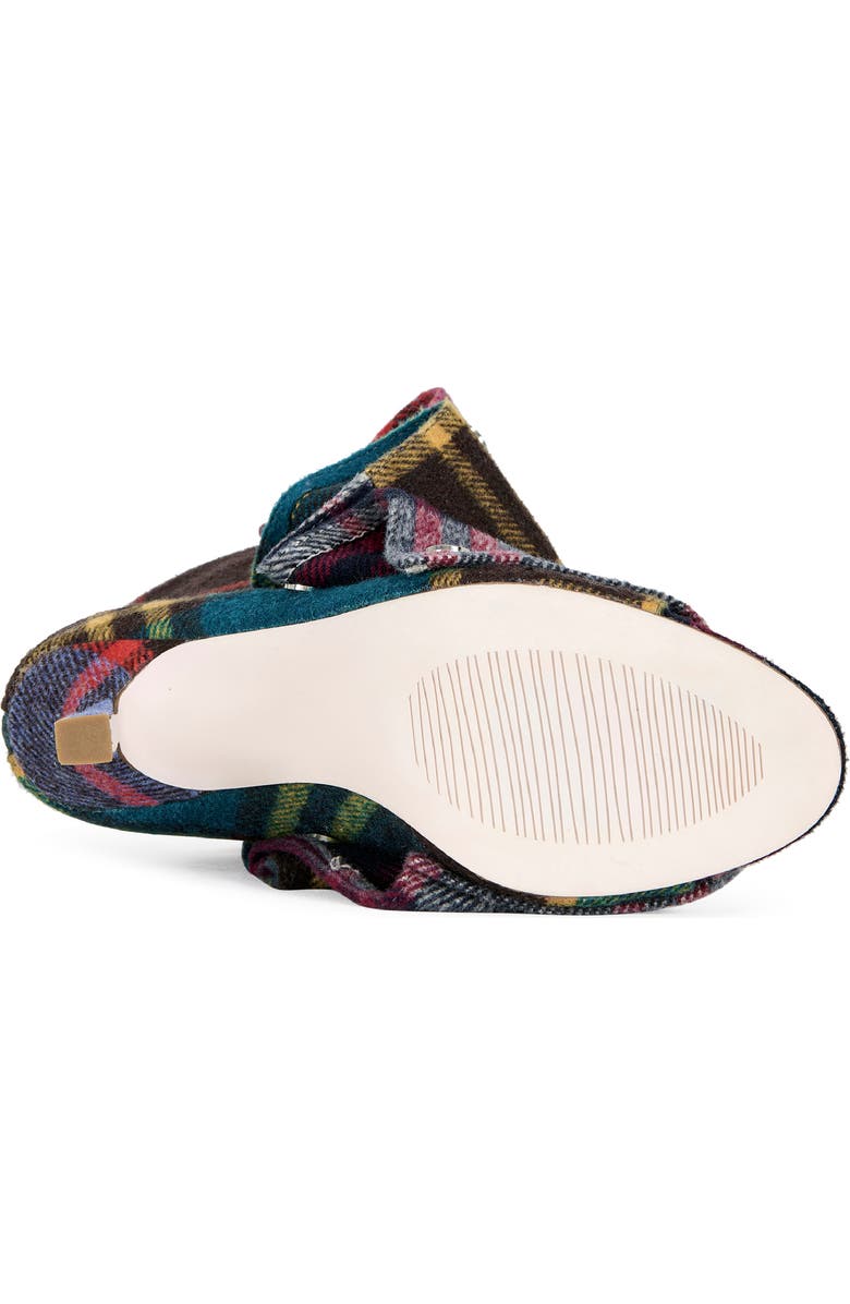 AZALEA WANG Birdsong Ruched Plaid Bootie, Alternate, color,