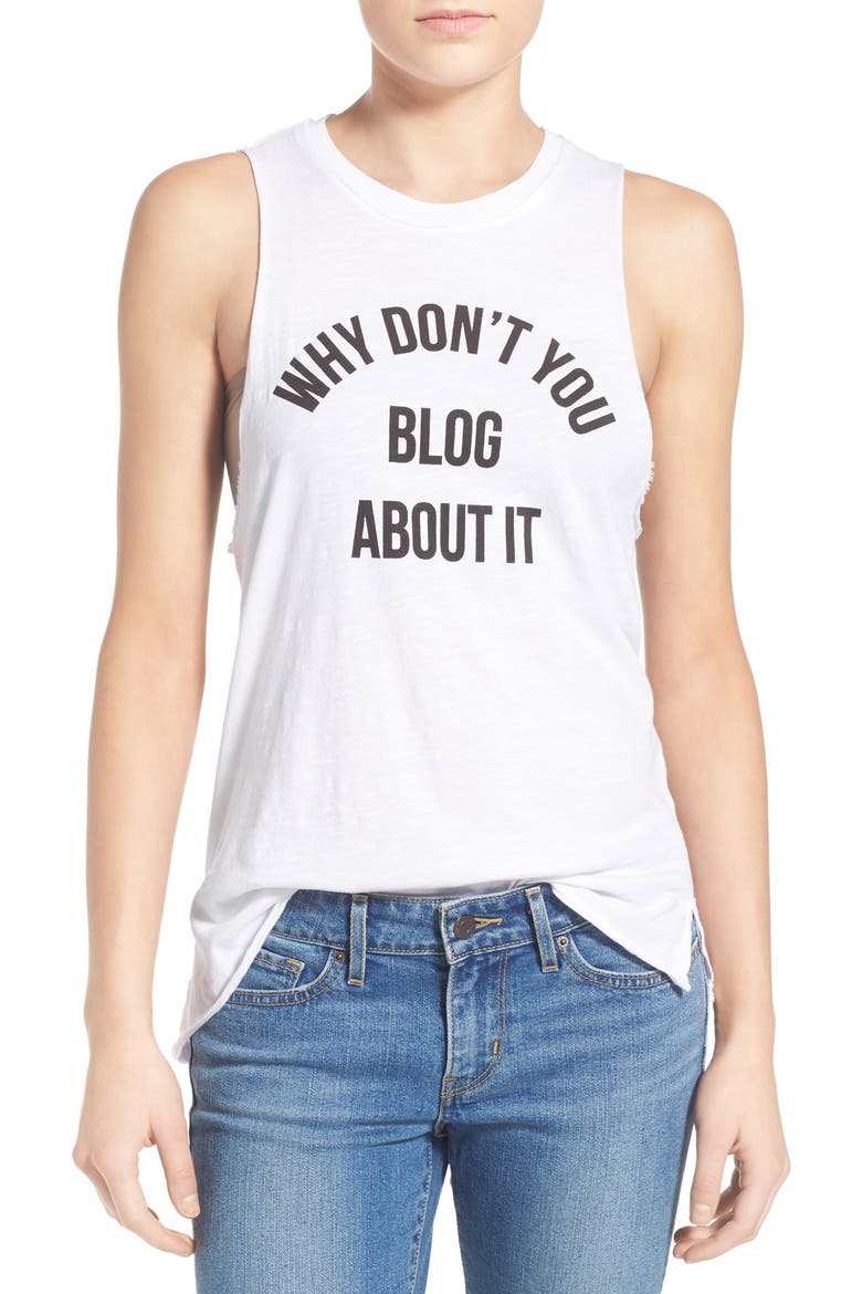 Project Social T 'Blog About It' Graphic Tank, Main, color, WHITE