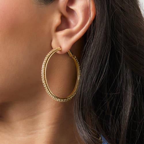 Jessica Simpson 3-piece Textured Gold-tone Hoop Earring Set In Gold