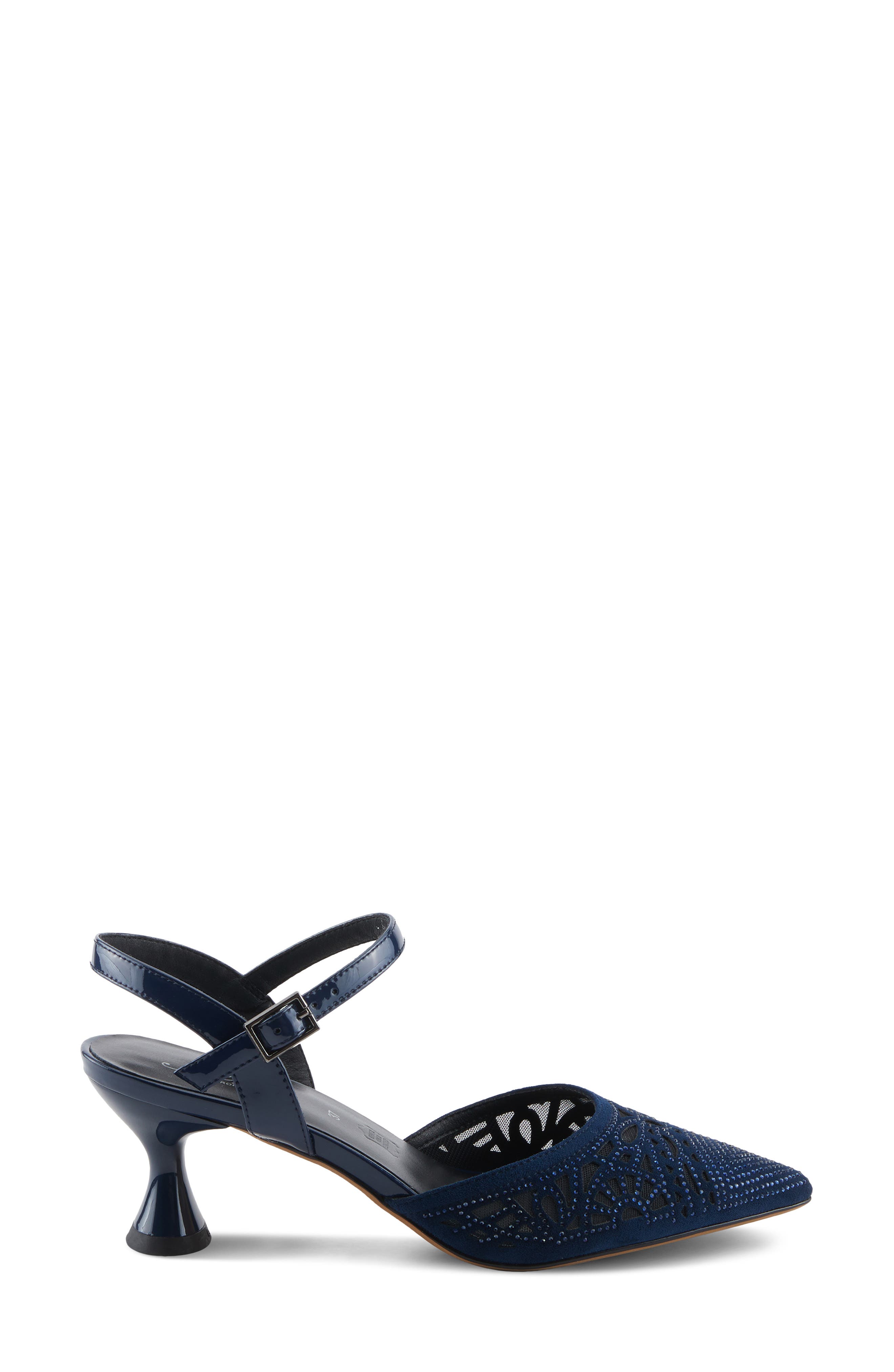 Delicate Rhinestone Pump, Alternate, color, NAVY