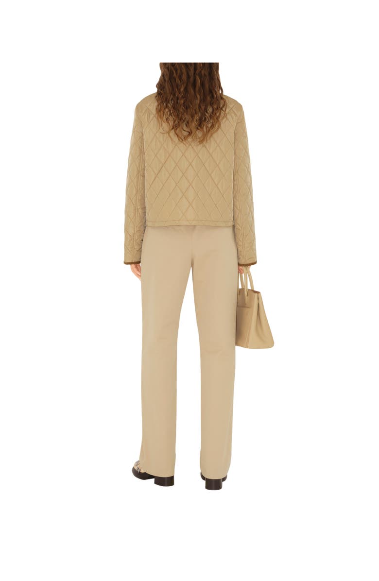 Burberry Cropped Quilted Nylon Jacket, Alternate, color, Flax Beige/Sand Beige