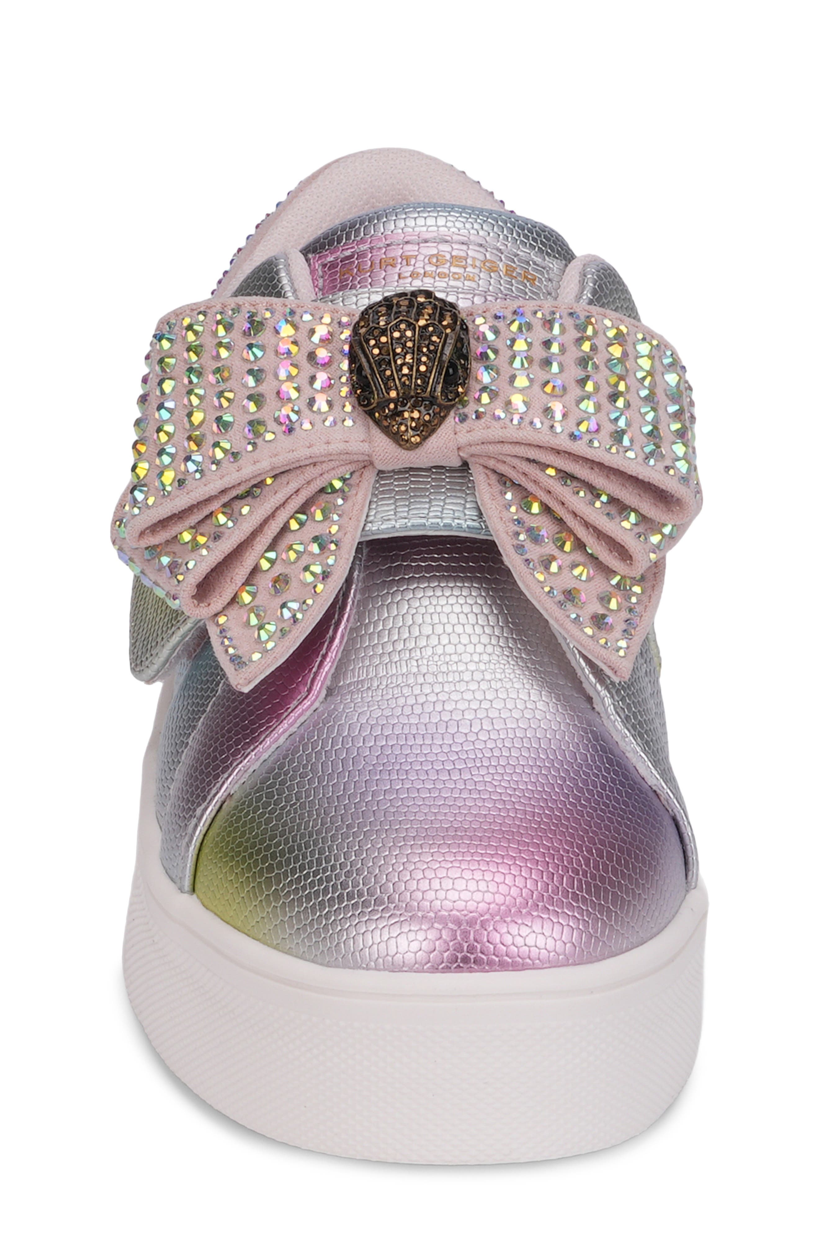 Kids' Mini Laney Bow Sneaker, Alternate, color, PINK/ IRIDESCENT