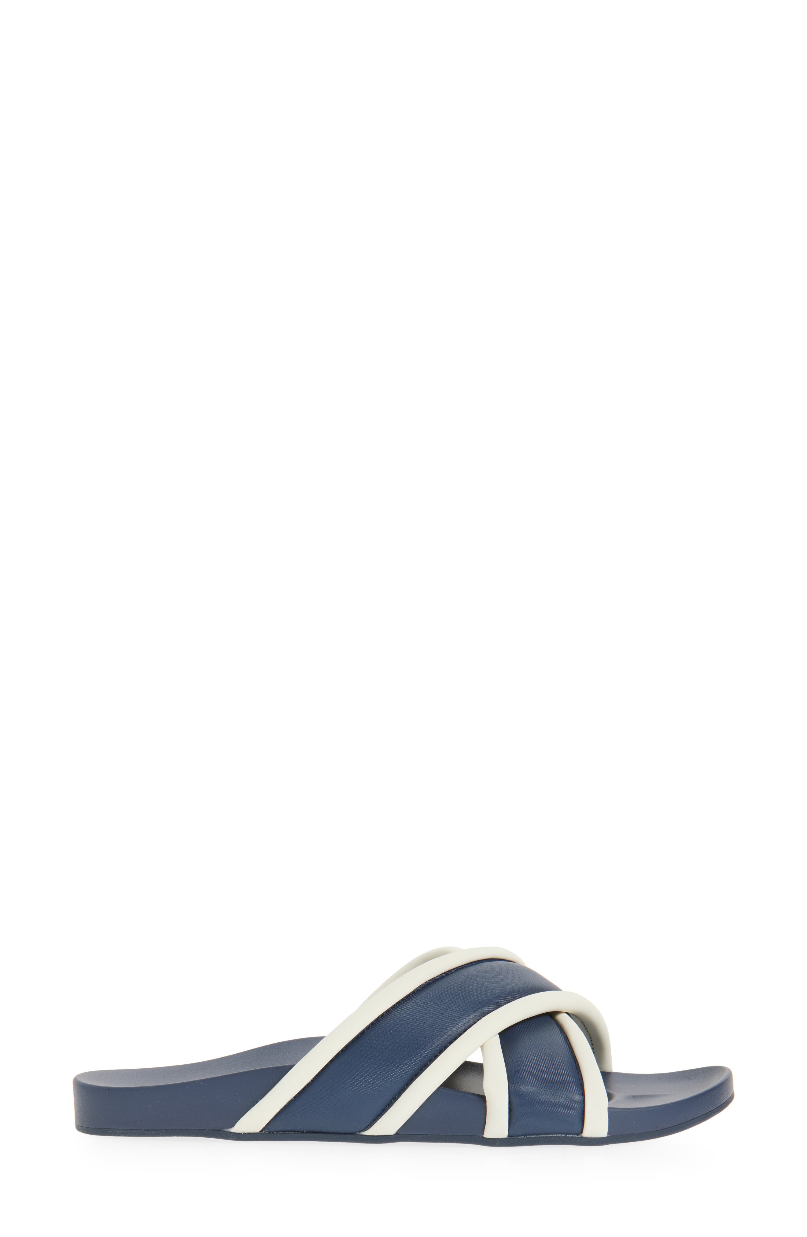 Ani Water Resistant Crisscross slide Sandal, Alternate, color, MOOD INDIGO / WHITE SAND