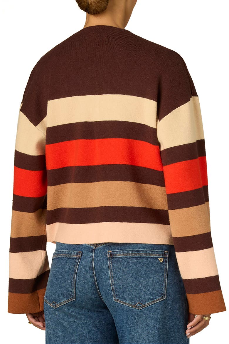 Stripe Cardigan, Alternate, color, CHOCOLATE TRUFFLE MULTI