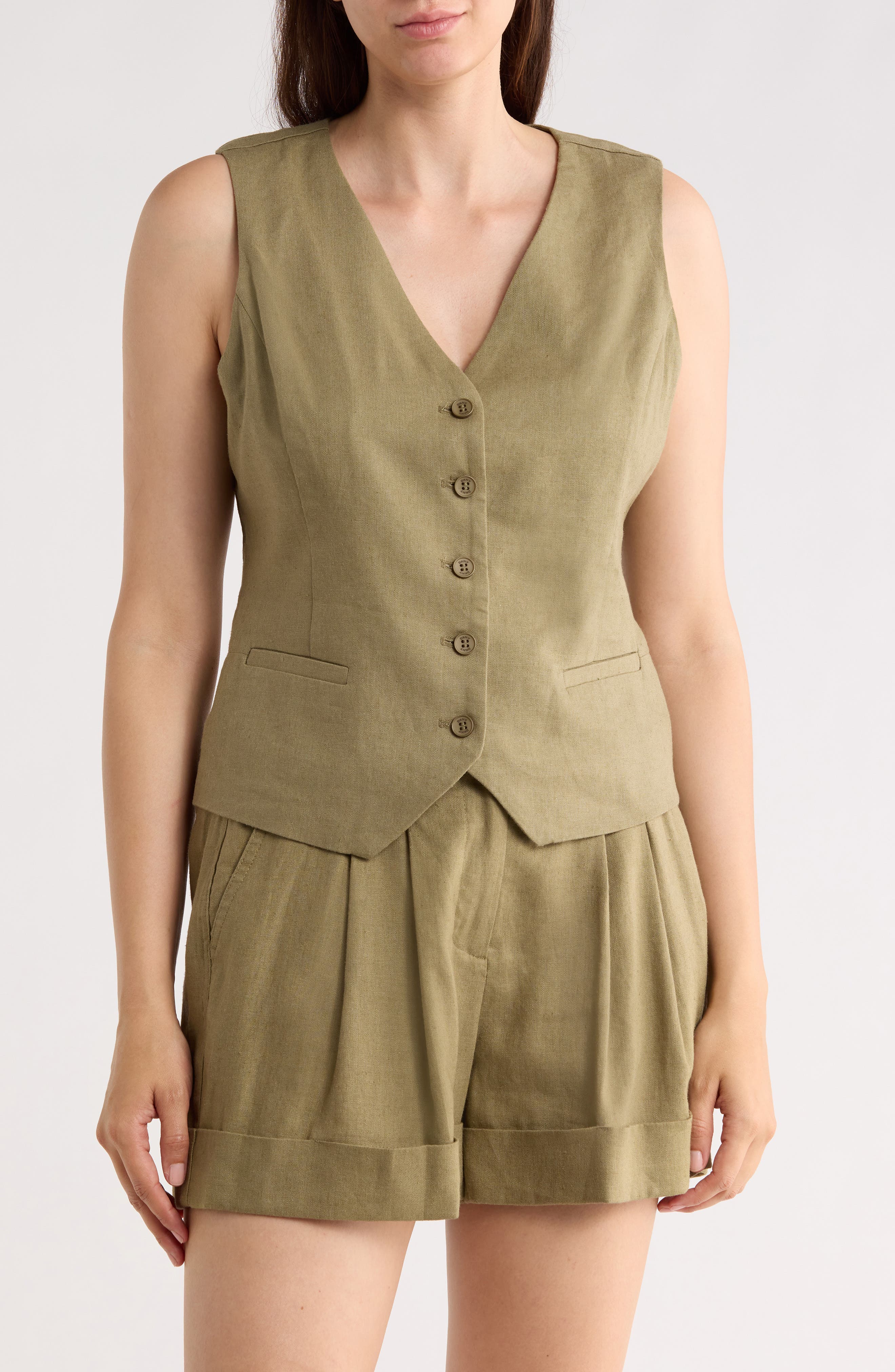 DKNY Linen Blend Vest