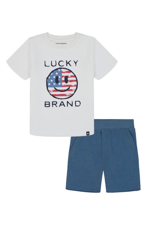 Kids' Smiley Graphic T-Shirt & Shorts Set (Toddler & Little Kid)