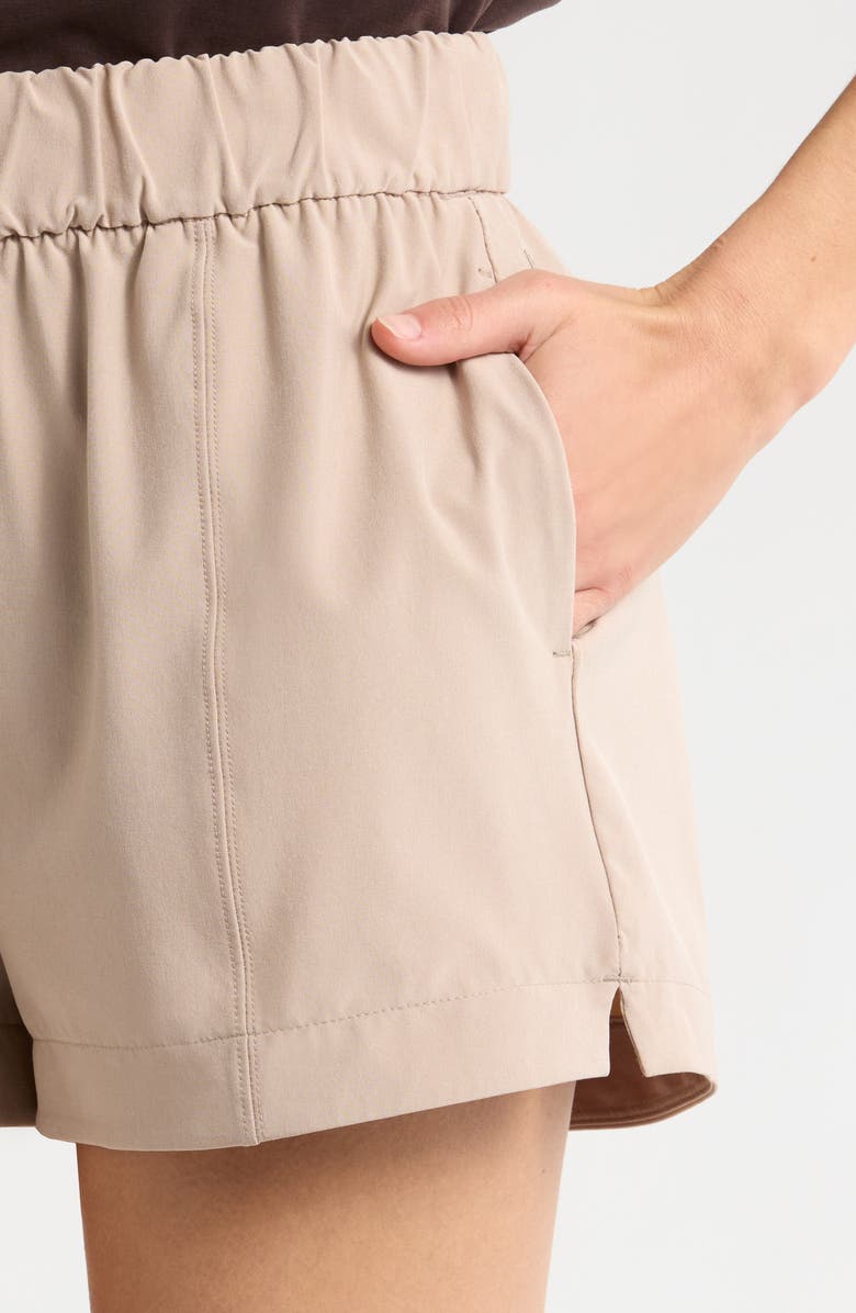Zella Out & About Shorts, Alternate, color, Tan Thread