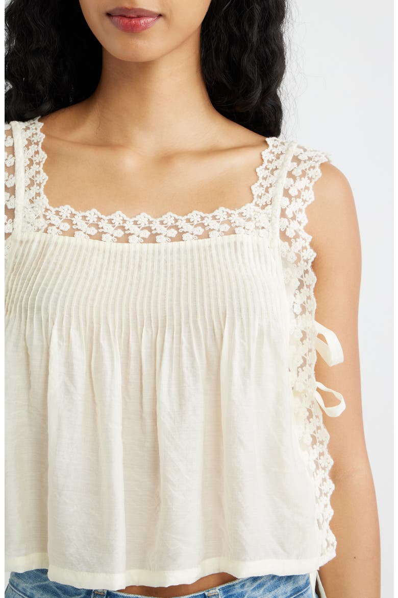 Easten Pintuck Lace Tank, Alternate, color, CREAM