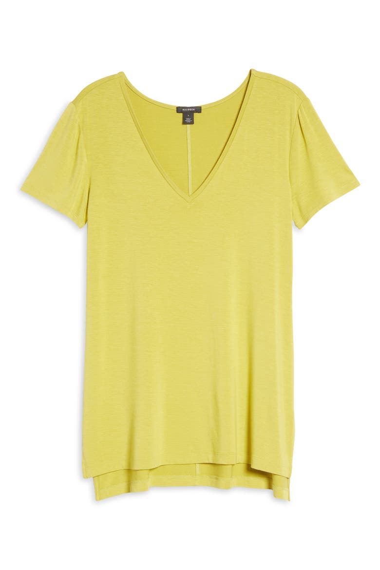 V-Neck Tunic T-Shirt, Alternate, color, OLIVE OASIS