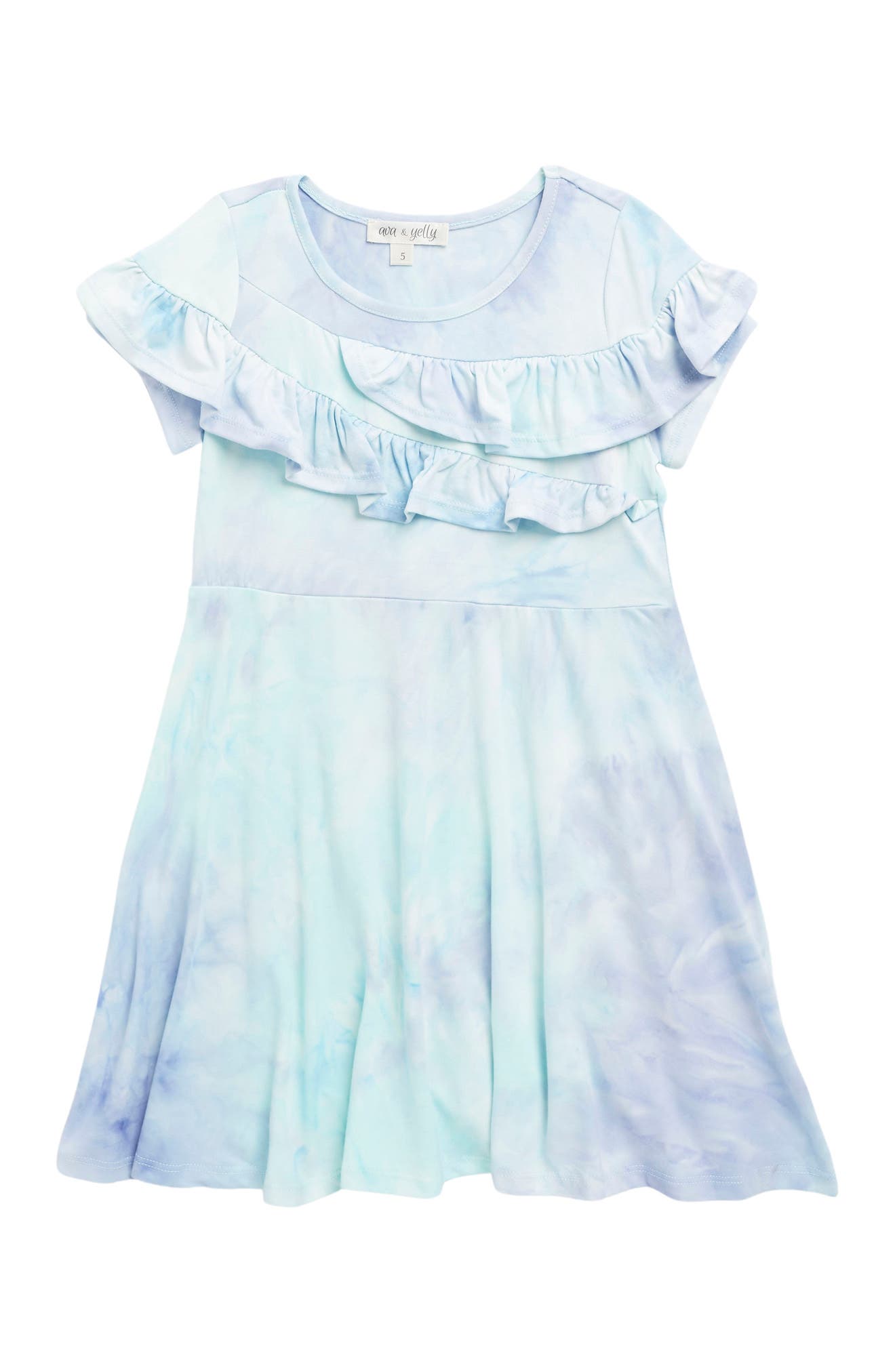 Ava & Yelly Kids' Ruffle Print Dress