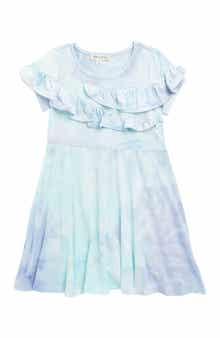 Ava & Yelly Kids' Ruffle Print Dress