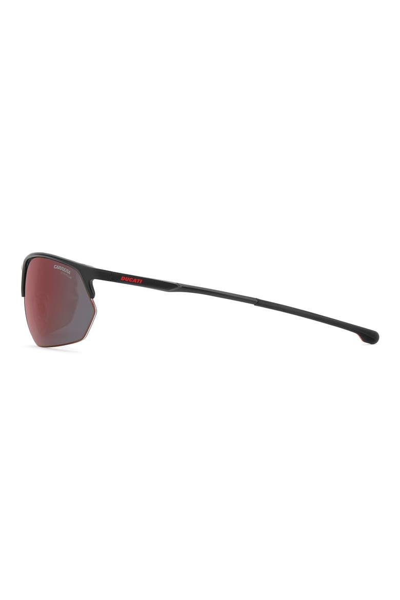 Carduc 65mm Polarized Rectangular Sunglasses, Alternate, color, MATTE BLACK/ RED
