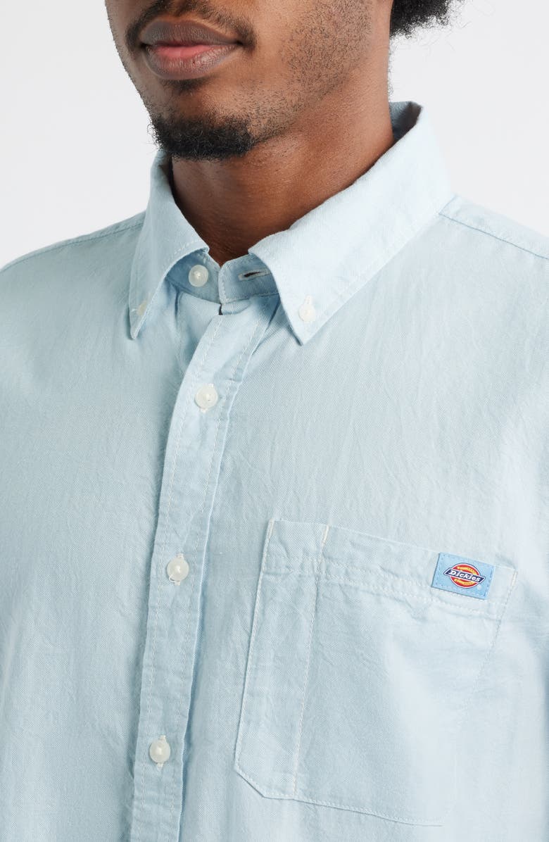 Dickies Gallatin Solid Cotton Button-Down Shirt, Alternate, color, Glacier Lake
