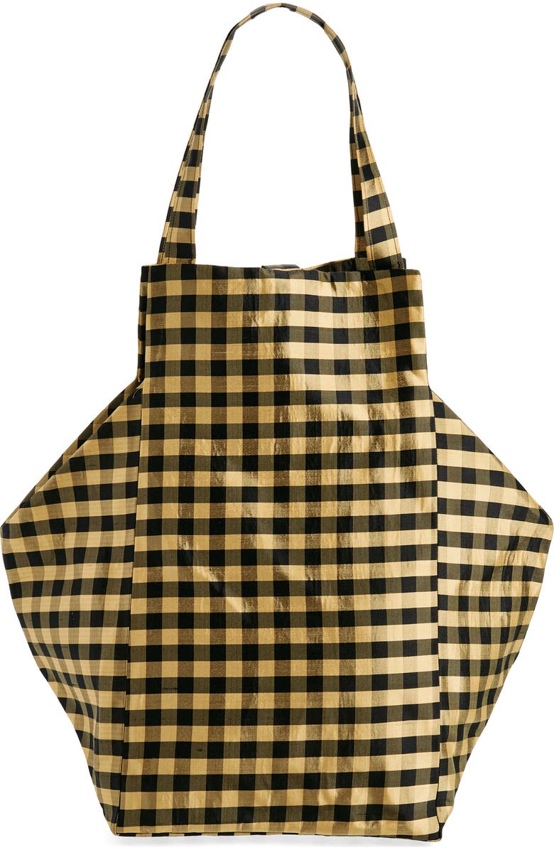 COMING OF AGE XL Everyday Gingham Silk Taffeta Tote, Main, color,