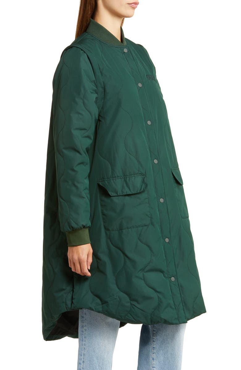 Picture Organic Clothing Endya Water Repellent Quilted Longline Jacket, Alternate, color,