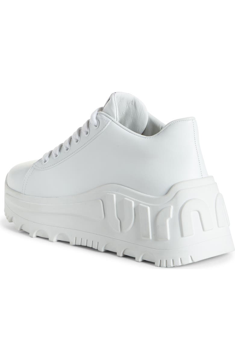 Miu Miu Logo Platform Wedge Sneaker, Alternate, color,