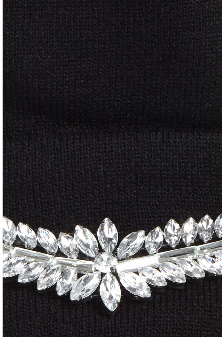 Crystal Embellished Beanie, Alternate, color, BLACK