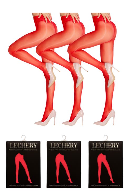 3 Pairs of Glossy Sheer Tights