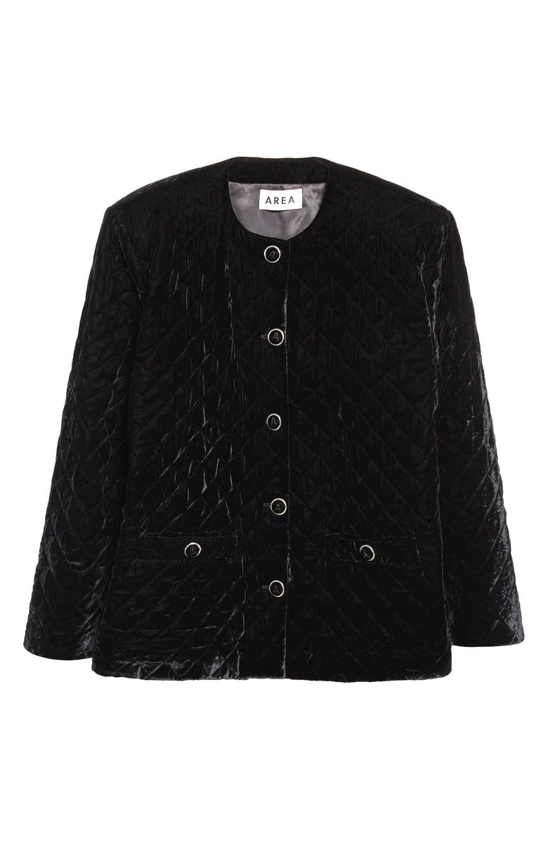 Area Quilted Velvet Lady Jacket, Main, color, Black